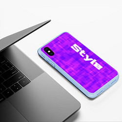 Чехол iPhone XS Max матовый Стиль ИИ, цвет: 3D-голубой — фото 2