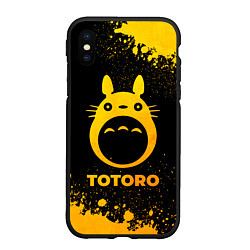 Чехол iPhone XS Max матовый Totoro - gold gradient, цвет: 3D-черный