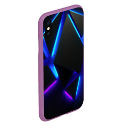 Чехол iPhone XS Max матовый Неоновые плиты, цвет: 3D-фиолетовый — фото 2