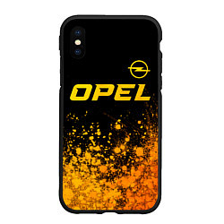 Чехол iPhone XS Max матовый Opel - gold gradient: символ сверху, цвет: 3D-черный