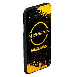 Чехол iPhone XS Max матовый Nissan - gold gradient, цвет: 3D-черный — фото 2