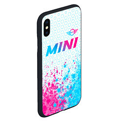 Чехол iPhone XS Max матовый Mini neon gradient style: символ сверху, цвет: 3D-черный — фото 2