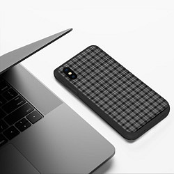 Чехол iPhone XS Max матовый Черно-белая шотландка, цвет: 3D-черный — фото 2