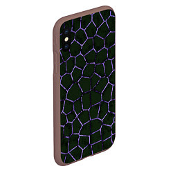 Чехол iPhone XS Max матовый Слабосветящаяся неоновая сетка, цвет: 3D-коричневый — фото 2
