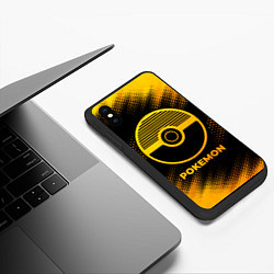 Чехол iPhone XS Max матовый Pokemon - gold gradient, цвет: 3D-черный — фото 2