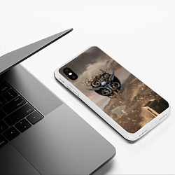 Чехол iPhone XS Max матовый Baldurs Gate 3 Logo, цвет: 3D-белый — фото 2