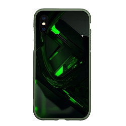 Чехол iPhone XS Max матовый Токсичная абстрактность, цвет: 3D-темно-зеленый