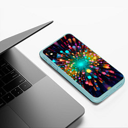 Чехол iPhone XS Max матовый Палочная абстракция, цвет: 3D-мятный — фото 2