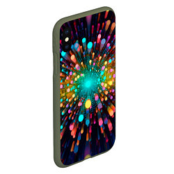 Чехол iPhone XS Max матовый Палочная абстракция, цвет: 3D-темно-зеленый — фото 2