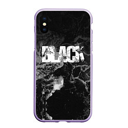 Чехол iPhone XS Max матовый Black - abstract, цвет: 3D-светло-сиреневый