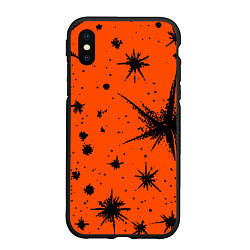 Чехол iPhone XS Max матовый Огненный оранжевый абстракция, цвет: 3D-черный