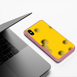 Чехол iPhone XS Max матовый Сырная плоскость, цвет: 3D-малиновый — фото 2