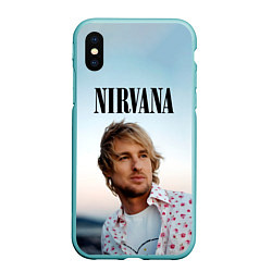 Чехол iPhone XS Max матовый Тру фанат Nirvana, цвет: 3D-мятный