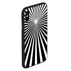 Чехол iPhone XS Max матовый Черно-белая полосатая иллюзия, цвет: 3D-черный — фото 2