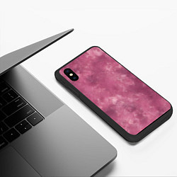 Чехол iPhone XS Max матовый Текстура родонита, цвет: 3D-черный — фото 2