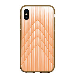 Чехол iPhone XS Max матовый Полосатый оранжевый градиент, цвет: 3D-коричневый