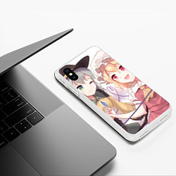 Чехол iPhone XS Max матовый Touhou Project Койши Комейдзи и Фландр Скарлет, цвет: 3D-белый — фото 2