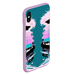 Чехол iPhone XS Max матовый Vanguard abstraction - vogue, цвет: 3D-сиреневый — фото 2