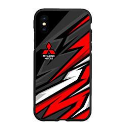 Чехол iPhone XS Max матовый Митсубиси - красный спортивный