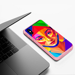 Чехол iPhone XS Max матовый Девушка с голубыми глазами в мантии, цвет: 3D-баблгам — фото 2