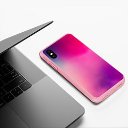 Чехол iPhone XS Max матовый Футболка розовая палитра, цвет: 3D-баблгам — фото 2