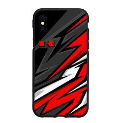 Чехол iPhone XS Max матовый Kawasaki - red uniform