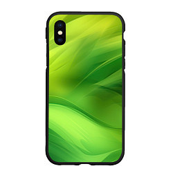 Чехол iPhone XS Max матовый Green lighting background, цвет: 3D-черный