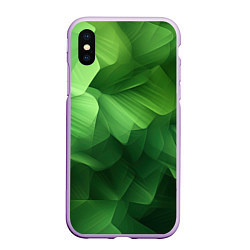 Чехол iPhone XS Max матовый Green lighting background, цвет: 3D-сиреневый