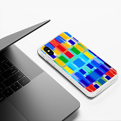 Чехол iPhone XS Max матовый Colorful strips - pop art - vogue, цвет: 3D-белый — фото 2