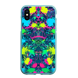 Чехол iPhone XS Max матовый Colorful blots - expressionism - vogue, цвет: 3D-мятный