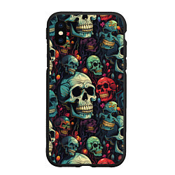 Чехол iPhone XS Max матовый Милый skull, цвет: 3D-черный