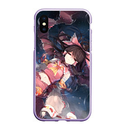 Чехол iPhone XS Max матовый Touhou Project Рейму Hakurei, цвет: 3D-светло-сиреневый