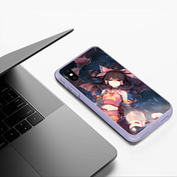 Чехол iPhone XS Max матовый Touhou Project Рейму Hakurei, цвет: 3D-светло-сиреневый — фото 2