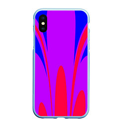 Чехол iPhone XS Max матовый Яркий цветной мотив, цвет: 3D-голубой