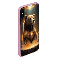 Чехол iPhone XS Max матовый Бурый мишка, цвет: 3D-розовый — фото 2