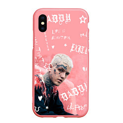 Чехол iPhone XS Max матовый Lil Peep тату розовый, цвет: 3D-баблгам