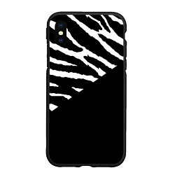 Чехол iPhone XS Max матовый Полосы зебры с черным, цвет: 3D-черный