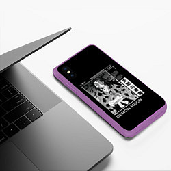 Чехол iPhone XS Max матовый Кокушибо первая луна, цвет: 3D-фиолетовый — фото 2