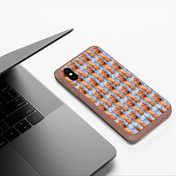 Чехол iPhone XS Max матовый Паттерн - Райан Гослинг, цвет: 3D-коричневый — фото 2