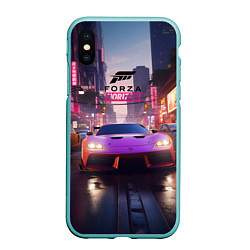 Чехол iPhone XS Max матовый Forza Horizon street racing, цвет: 3D-мятный