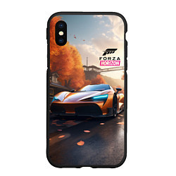 Чехол iPhone XS Max матовый Forza Horison осенний пейзаж, цвет: 3D-черный