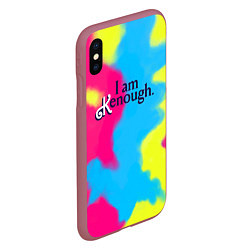 Чехол iPhone XS Max матовый I Am Kenough Tie-Dye, цвет: 3D-малиновый — фото 2