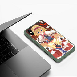 Чехол iPhone XS Max матовый Touhou Project Алиса Маргатройд, цвет: 3D-темно-зеленый — фото 2