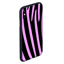 Чехол iPhone XS Max матовый Полосы розовой зебры, цвет: 3D-черный — фото 2
