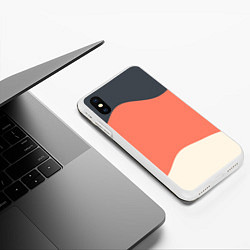 Чехол iPhone XS Max матовый Background three colors, цвет: 3D-белый — фото 2