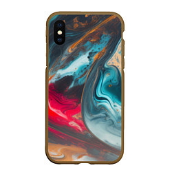 Чехол iPhone XS Max матовый Палитра масло, цвет: 3D-коричневый