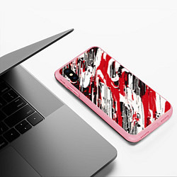 Чехол iPhone XS Max матовый Спонтанные брызги красные, цвет: 3D-баблгам — фото 2