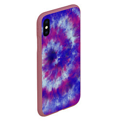 Чехол iPhone XS Max матовый Tie-Dye дизайн, цвет: 3D-малиновый — фото 2