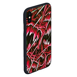 Чехол iPhone XS Max матовый Красные клыки, цвет: 3D-черный — фото 2