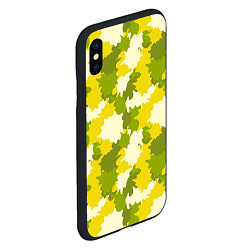 Чехол iPhone XS Max матовый Желто-зеленый камуфляж, цвет: 3D-черный — фото 2